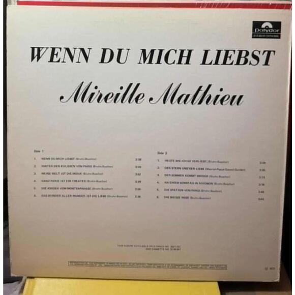 Mireille Mathieu - Wenn Du Mich Liebst 33rpm VG+ AB116 - Picture 2 of 2